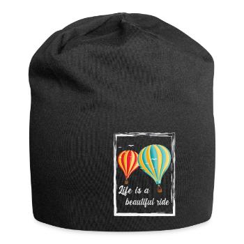 Heißluftballon & Ballon Fahrer Geschenk - Jersey-Beanie - Schwarz - Vorne