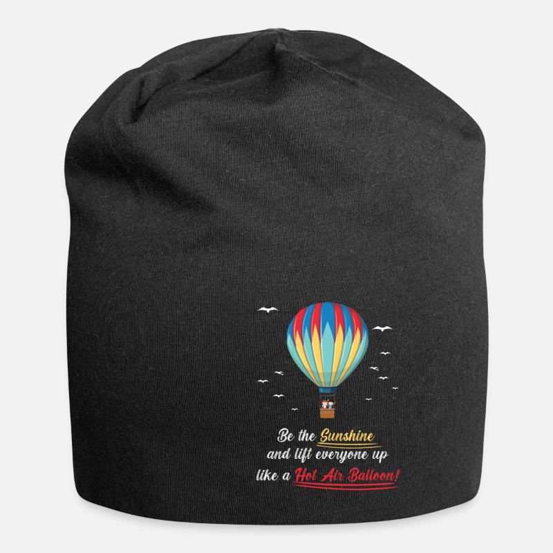Heißluftballon & Ballon Fahrer Geschenk - Jersey-Beanie - Schwarz