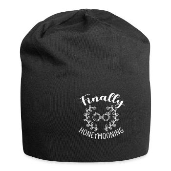 Finally Honey Mooning Ehepartner Flitterwochen - Jersey-Beanie - Schwarz - Vorne