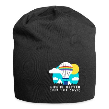 Heißluftballon & Ballon Fahrer Geschenk - Jersey-Beanie - Schwarz - Vorne