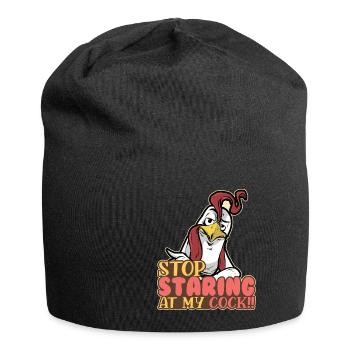 Stop Staring My Cook Chicken Chicken Rooster Farmer - Jersey Beanie - black - Front