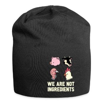 Vegan Fleischlos Tierlieb & Veganer - Jersey-Beanie - Schwarz - Vorne