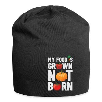 Vegan Fleischlos Tierlieb & Veganer - Jersey-Beanie - Schwarz - Vorne