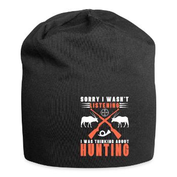 Jagen Jagdspruch & Jäger Geschenkidee - Jersey-Beanie - Schwarz - Vorne
