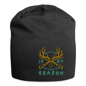Jagen Jagdspruch & Jäger Geschenkidee - Jersey-Beanie - Schwarz - Vorne