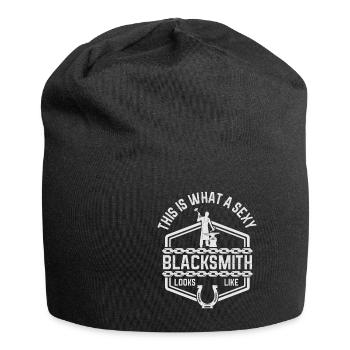 Lustiger Schmied Spruch & Schmieden - Jersey-Beanie - Schwarz - Vorne
