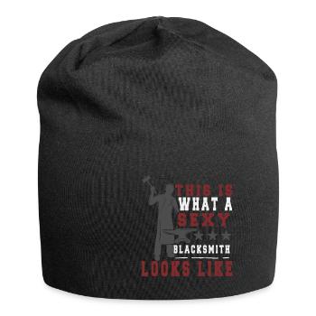 Lustiger Schmied Spruch & Schmieden - Jersey-Beanie - Schwarz - Vorne