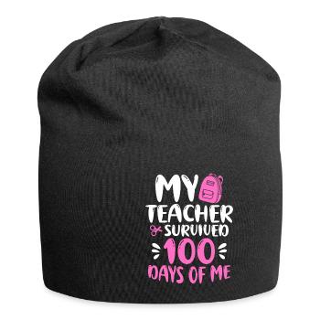 My Teacher Survived 100 Days Of Me - Jersey-Beanie - Schwarz - Vorne