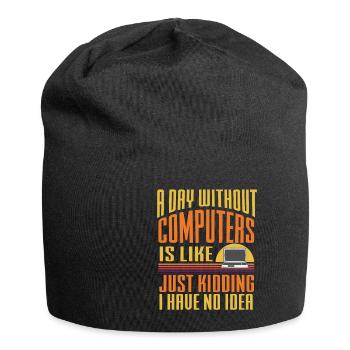 Lustiger Informatiker Spruch, Informatik - Jersey-Beanie - Schwarz - Vorne