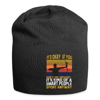 Lustiger Bogensport Spruch Bogenschießen - Jersey-Beanie - Schwarz - Vorne