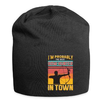 Lustiger Bogensport Spruch Bogenschießen - Jersey-Beanie - Schwarz - Vorne
