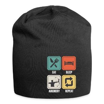 Lustiger Bogensport Spruch Bogenschießen - Jersey-Beanie - Schwarz - Vorne