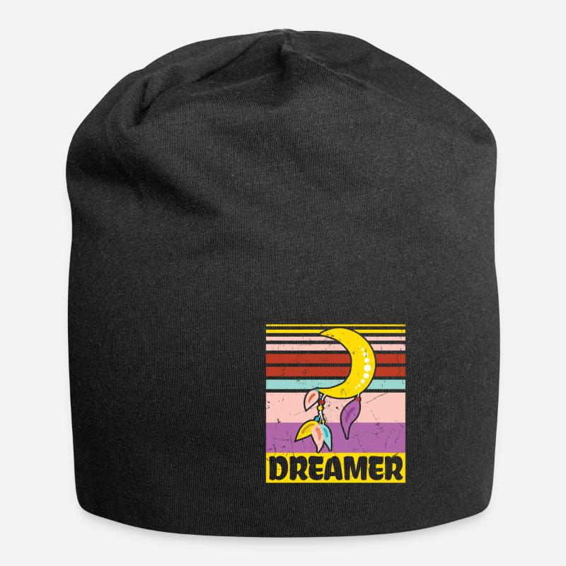 Dreamer Distressed Dreamcatcher - Jersey-Beanie - Schwarz