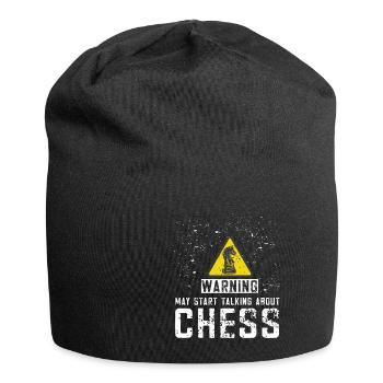 Lusitger Schachspieler Spruch I Schach - Jersey-Beanie - Schwarz - Vorne