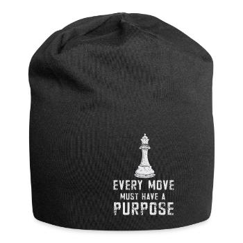 Lusitger Schachspieler Spruch I Schach - Jersey-Beanie - Schwarz - Vorne