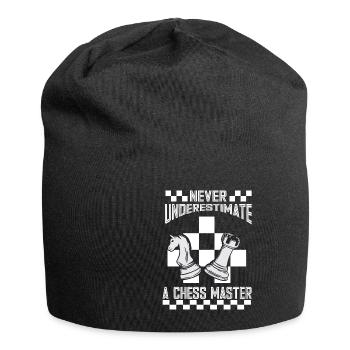 Lusitger Schachspieler Spruch I Schach - Jersey-Beanie - Schwarz - Vorne