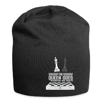 Lusitger Schachspieler Spruch I Schach - Jersey-Beanie - Schwarz - Vorne