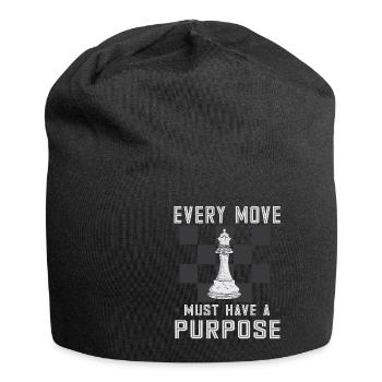 Lusitger Schachspieler Spruch I Schach - Jersey-Beanie - Schwarz - Vorne