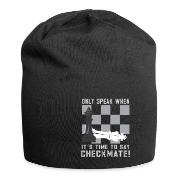 Lusitger Schachspieler Spruch I Schach - Jersey-Beanie - Schwarz - Vorne