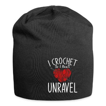 I Crochet So I Dont Unravel - Jersey-Beanie - Schwarz - Vorne