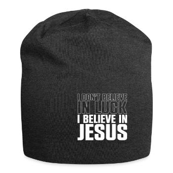 Je ne crois pas à la chance Je crois en Jésus - Bonnet en jersey - charbon - Devant
