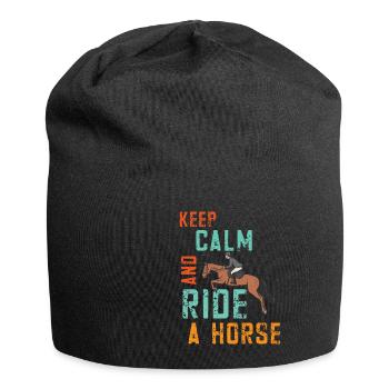 Schönes Reiten Pferde Spruch für Reiter - Jersey-Beanie - Schwarz - Vorne