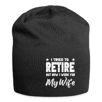 Rentner Sprüche & Geschenke Ruhestand - Jersey-Beanie - Schwarz - Vorne