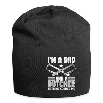Metzger Fleischer Sprücher I Metzgerei - Jersey-Beanie - Schwarz - Vorne