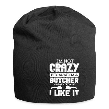 Metzger Fleischer Sprücher I Metzgerei - Jersey-Beanie - Schwarz - Vorne
