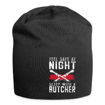 Metzger Fleischer Sprücher I Metzgerei - Jersey-Beanie - Schwarz - Vorne