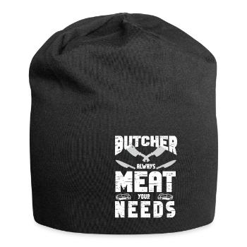 Metzger Fleischer Sprücher I Metzgerei - Jersey-Beanie - Schwarz - Vorne