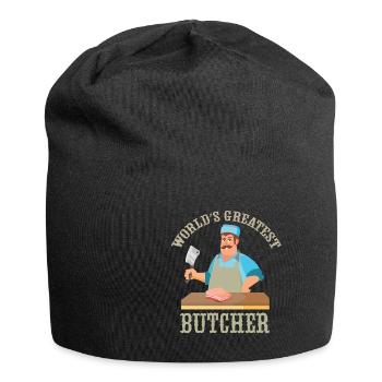 Metzger Fleischer Sprücher I Metzgerei - Jersey-Beanie - Schwarz - Vorne