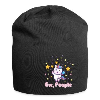 Lustiger Einhorn Spruch I Einhörner - Jersey-Beanie - Schwarz - Vorne