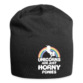 Lustiger Einhorn Spruch I Einhörner - Jersey-Beanie - Schwarz - Vorne