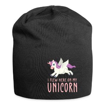 Lustiger Einhorn Spruch I Einhörner - Jersey-Beanie - Schwarz - Vorne