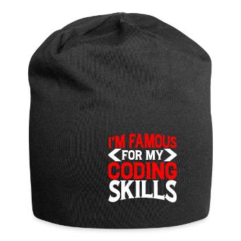I'm Famous For My Coding Skills 2 - Jersey Beanie - black - Front