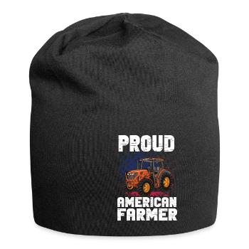 Lustiger Landwirt Spruch mit Traktor - Jersey-Beanie - Schwarz - Vorne
