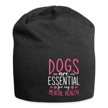 Dogs Are Essential For My Mental Health - Jersey Beanie - black - Front