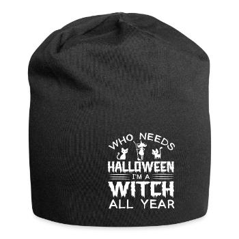 Grusel Halloweenspruch Spruch Halloween - Jersey-Beanie - Schwarz - Vorne