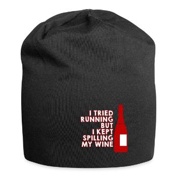 I Tried Running But I Kept Spilling My Wine 4 - Jersey Beanie - black - Front
