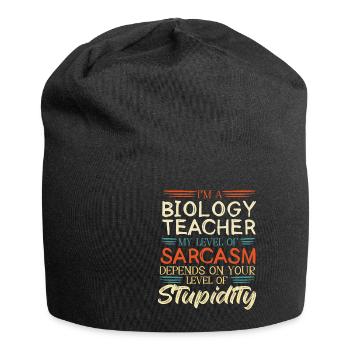 Biologie Lehrer Motiv Naturwissenschaft - Jersey-Beanie - Schwarz - Vorne