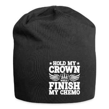 Tenez ma couronne pendant que je termine ma chimio 60 - Bonnet en jersey - noir - Devant