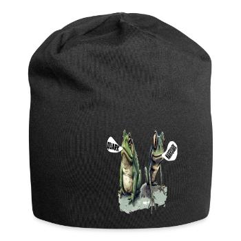 caillé têtard grenouille caillé régime alimentaire faible en gras jeu de mots quark - Bonnet en jersey - noir - Devant