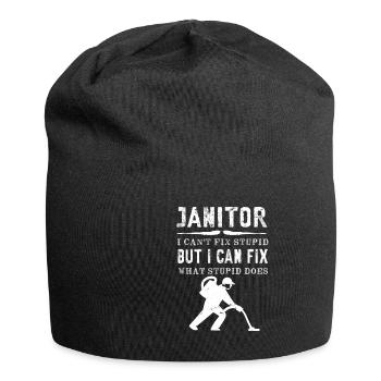 Putzfrau Spruch Reinigungskraft Putzfee - Jersey-Beanie - Schwarz - Vorne