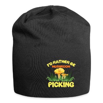 Pilzsammler Pilz Motiv für Pilzsucher - Jersey-Beanie - Schwarz - Vorne