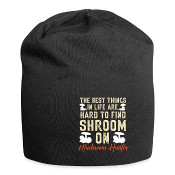Pilzsammler Pilz Motiv für Pilzsucher - Jersey-Beanie - Schwarz - Vorne