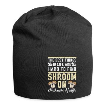 Pilzsammler Pilz Motiv für Pilzsucher - Jersey-Beanie - Schwarz - Vorne