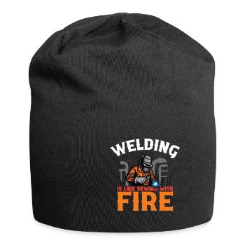 Schweißen Schweißer Spruch Schlosser - Jersey-Beanie - Schwarz - Vorne