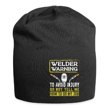 Schweißen Schweißer Spruch Schlosser - Jersey-Beanie - Schwarz - Vorne