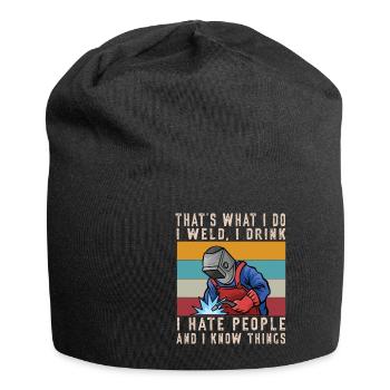Schweißen Schweißer Spruch Schlosser - Jersey-Beanie - Schwarz - Vorne